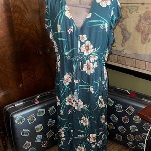 Stunning Knox Rose Teal Floral Maxi Dress - Size XL - Boho Chic!